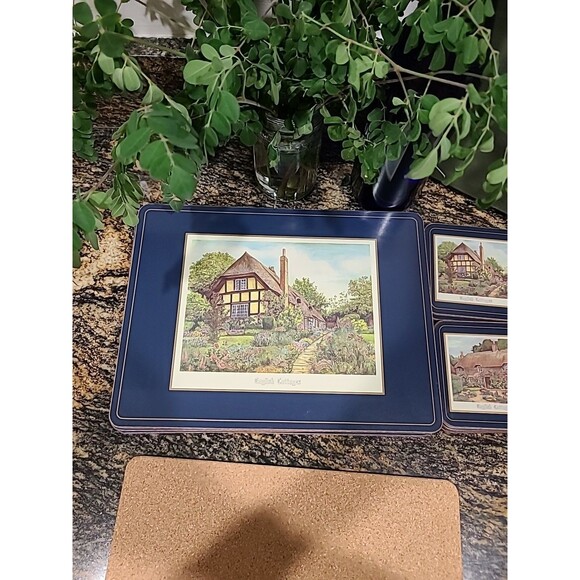Harrods English Countryside Hard Place Mats, Set of 6, original box W/6 COASTERS - Picture 6 of 14